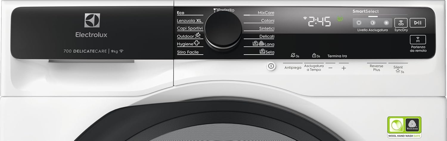 Panneau de commande du sèche-linge Electrolux DelicateCare 9kg