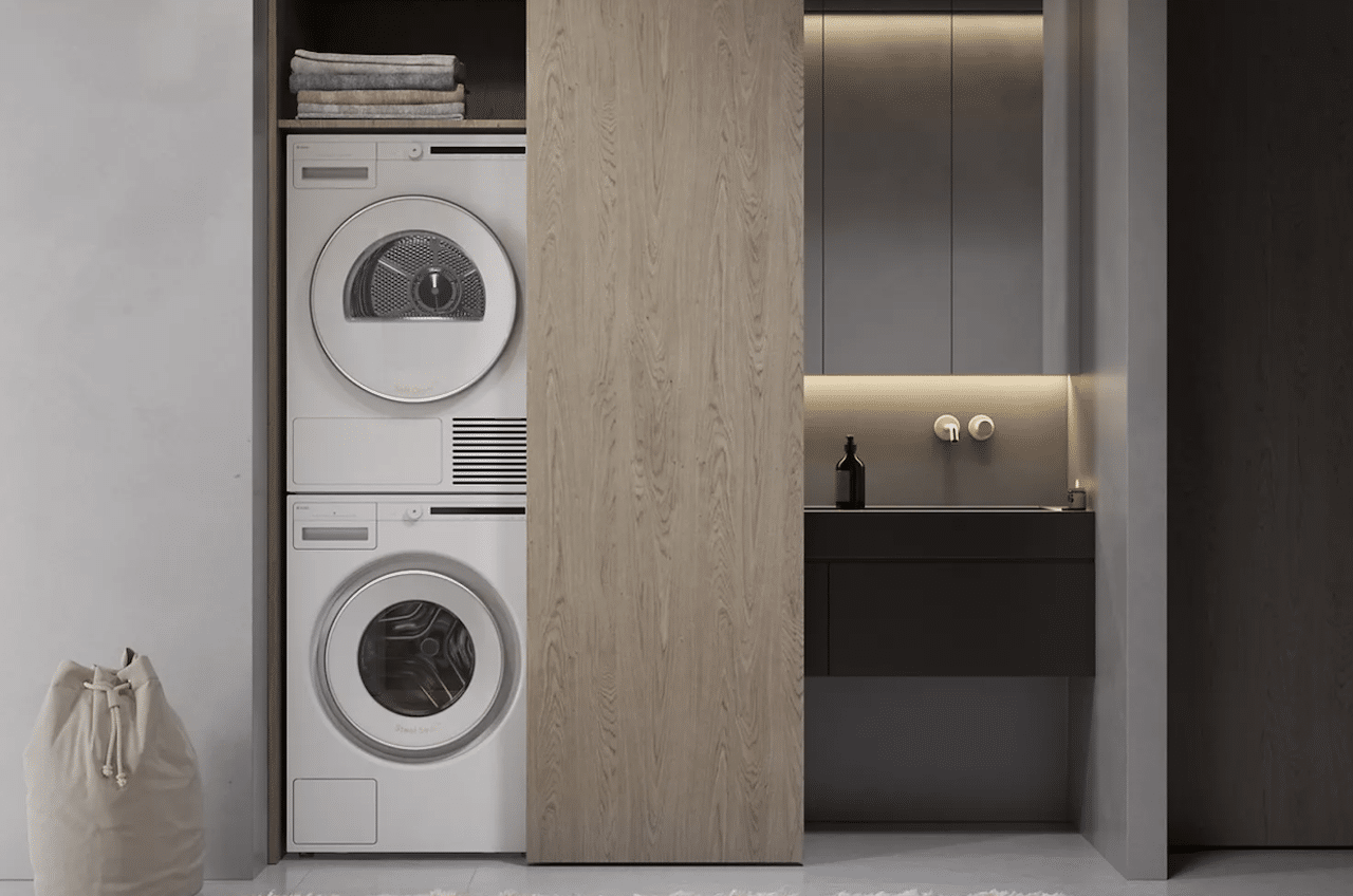 Un sèche-linge et un lave-linge de la marque Asko.