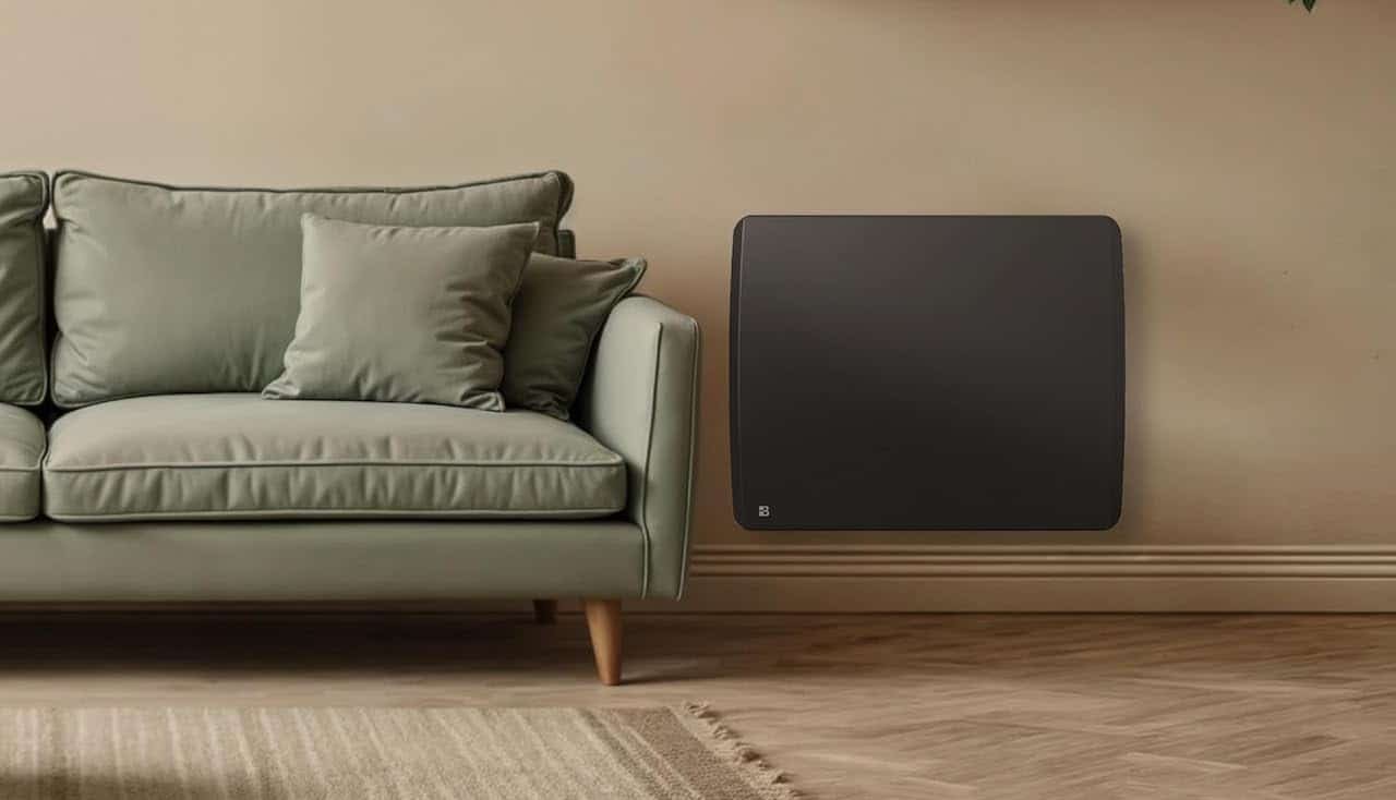 Un radiateur à inertie dans un salon.